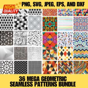 36 Mega Geometric Seamless Patterns Bundle